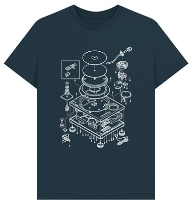 Shirtbox Record Player Exploded View Graphic T-Shirt