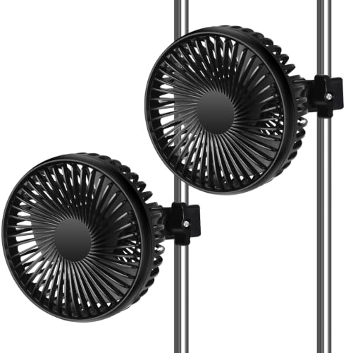 2er Grow Ventilator mit Clip Oszillierend, 3 Geschwindigkeiten Ventilator