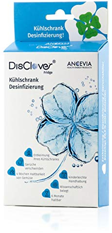 ANCEVIA® Kleeblatt DisClover Fridge - NEU - Bakterien-Killer für Kühlschrank - Desinfektion - Geruch Entferner - Hygiene Filter