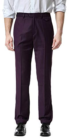 DianShaoA Pantaloni da Abito Uomo Completo Pantaloni Slim Fit Elegante Perfetto per Business/Festa/Cerimonia Viola XL