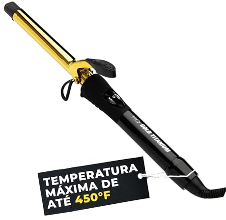 MQ Professional - Rizador de pelo profesional de titanio dorado - 32 mm - Doble voltaje