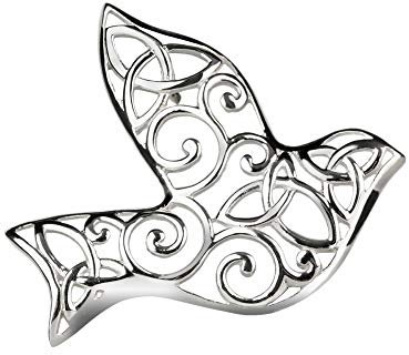 Iona Abbey's Dove Anstecknadel - keltisch inspirierte Taube aus Sterling Silber