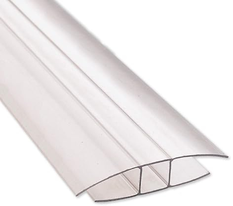 Ironlux - Pack 3 Perfiles de Unión - Perfil en H Policarbonato - Longitud: 2m - Ideal para Cerrar Placas y Planchas de Policarbonato Transparente - Perfiles Decorativos