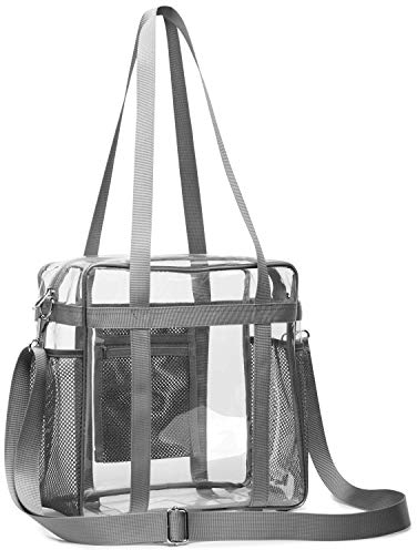 SPEEDEVE Transparent Handtasche wasserdichte Umhängetasche für Männer und Frauen,Grau
