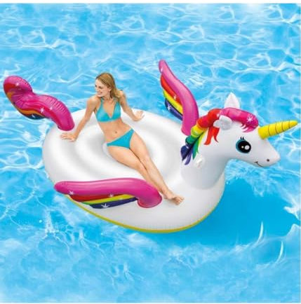 OISE ART STORE Trade Shop - Unicorno Gonfiabile Gigante Isola Materassino Mare Piscina 287 X 193 X 165 Cm