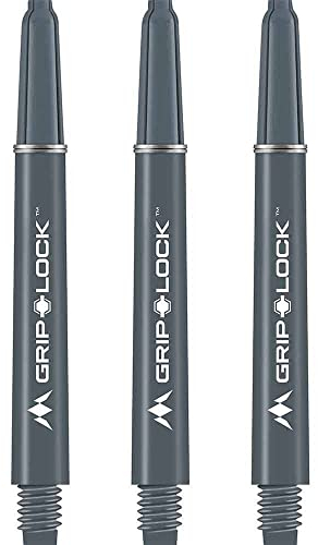Mission Darts S1090 GripLock Durable Nylon Shafts | Short Dart Stems | Grey