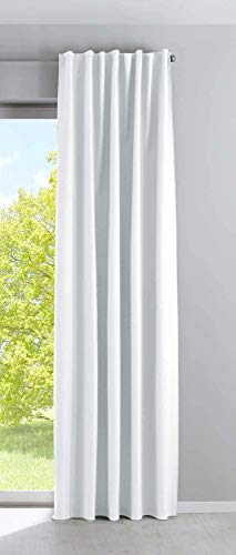 Gardinenbox Verdunkelungsvorhang »Palermo Dark« Matt Blickdicht Lichtundurchlässig Verdeckte Schlaufen Kräuselband Raffhalter Fleecerücken, 100002652, 100% Polyester, Weiß, HxB 250x140 cm