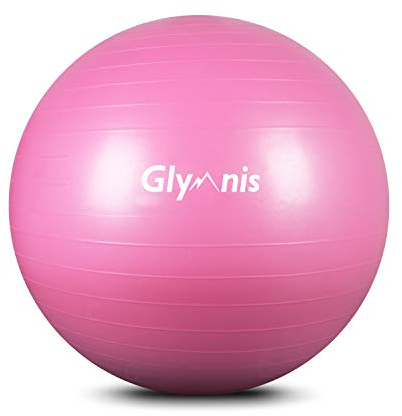 Glymnis Fitnessball Gymnastikball 55 cm/65 cm/75 cm, Anti-Rutsch-Yogaball mit Schnellpumpe für Yoga-Training und Fitness Rosa 65 cm