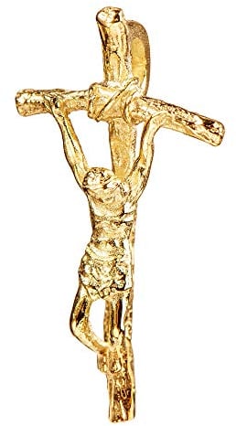 JEVELION Kreuz-Anhänger Goldkreuz Jesus Christus für Damen, Herren und Kinder als Kettenanhänger 750 Gold 18 Karat mit Schmuck-Etui