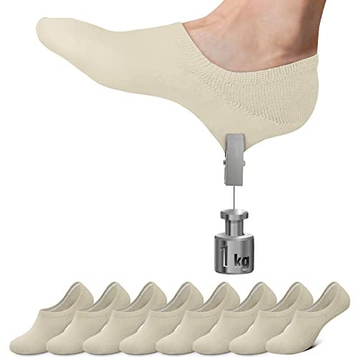 Falechay Sneaker Socken Damen Füsslinge Herren 8 Paar Sneakersocken Unsichtbare Socken Beige 39-42