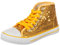 Brandsseller Baskets mi-Hautes à Paillettes pour Femmes – Chaussures Brillantes avec Lacets – Confortables et stylées pour Tous Les Jours et Les fêtes – Jaune