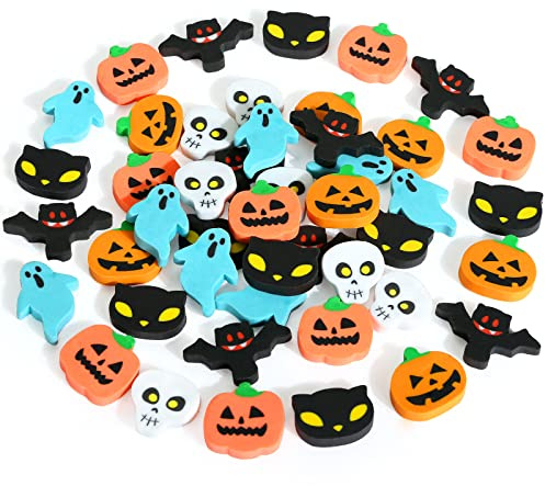 Kesote Radiergummi Halloween Deko 48 PCS Radierer Geschenk Geburtstag Party Mitgebsel Kürbis Fledermaus Geist