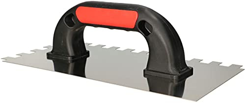 KOTARBAU® Reibbrett 270 mm Zahngröße 12x12 mm Aufziehkelle aus Edelstahl für Gips Putz Mörtel