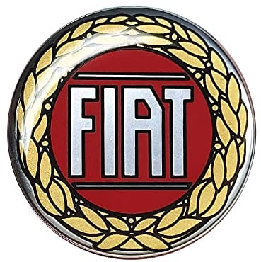 Fiat 21242 Offizielles 3D Aufkleber Logo Rot Vintage, 48 mm