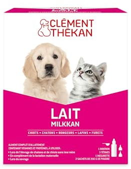 Clément Thékan - Lait Milkkan - Lait en Poudre - Aliment Complet d'allaitement des Chiots et Chatons - 400 g (2x200 g)