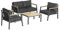Outsunny 4 Piece Garden Sofa Set with Padded Cushions, 4-Seater Aluminium Outdoor Conversation Furniture Set with Coffee Table, Grey