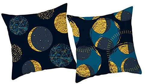 Ayoiow 2er Set Couchkissen Bezüge 45x45cm, Sofakissen Kissenbezüge Dekokissen Polyester Runden Sofakissen Sofakissenbezug Modern 18x18 Inch