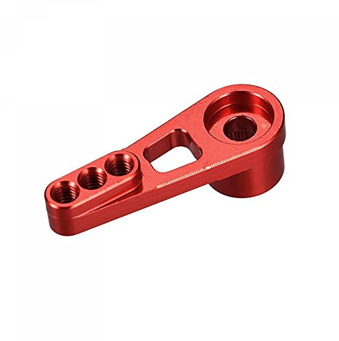 sourcing map Aluminum Alloy 25T Steering Servo Arm Horn Red for RC Boat Repair Parts Accessories(3mm)