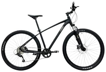 HAWK Trail One 29 Mountainbike L Schwarz I Offroad Fahrrad mit Zoom Federgabel & Aluminiumrahmen I Mountainbike 29 Zoll I Microshift 9 Gang Schaltung