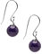 Frauen Handgefertigte Natürliche Edelstein Sterling Silber Baumeln Ohrringe 10mm Ball Perlen Ohrringe | Geschenk für Frauen, Mädchen (Lila Amethyst)