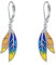 POPLYKE 925 Sterling Silber Blatt Ohrringe Teardrop Emaille Ohrringe Damen Blatt Dangle Blatt Schmuck