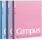 KOKUYO Campus Notizbuch, 24 x 19 cm, liniert, 80 Blatt (160 Seiten), blutungsbeständig, 3 Farben – Rosa, Blau, Lavendel, hergestellt in Japan (WSG-NO-308CG1) 3 x Stück