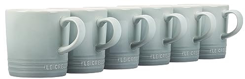 Le Creuset Stoneware Set of 6 London Mugs, 12 oz. Each, Sea Salt