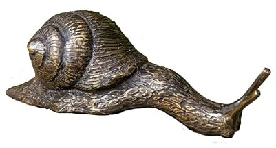 IDYL Bronze-Skulptur Schnecke groß gerade nach unten