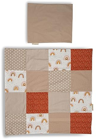 ULLENBOOM ® Baby Bettwäsche aus 100% Baumwolle (OEKO-TEX), 80x80 cm Regenbogen - 2-teilig (Set): Baby Bettwäsche 80x80 cm und Kissenbezug 35x40 cm, Für Jungen und Mädchen