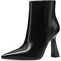 QUEEN HELENA Tronchetti con Tacco Stivaletti a Punta Donna K3284 (Nero, Sistema Taglie Calzature EU, Adulto, Donna, Numero, Media, 40)