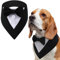 LiebeDD Halstuch Hund, Schwarz Fliege Hund Haustier Hundehalstuch Dreieckstuch Halstücher Hunde Smoking Bandana, Verstellbar Hundekostüm Formale Hund Hochzeit Outfit für Geburtstag Party, S
