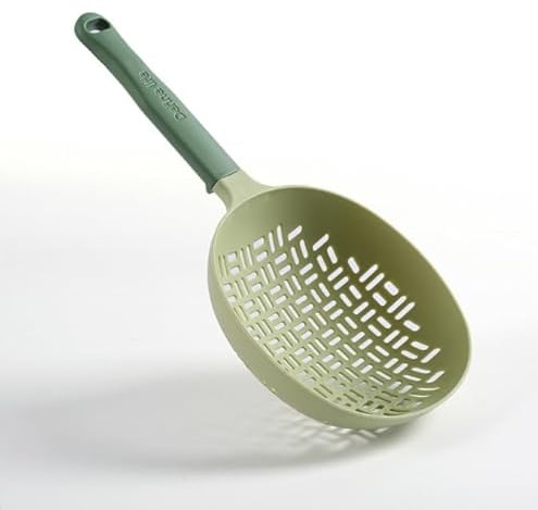 Scoop Plus - Scolapasta, scolapasta, paletta scolapasta e servi, lavabile in lavastoviglie (verde)