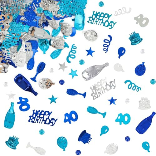ALEGRE® Konfetti 40 Geburtstag Deko,Deko 40. Geburtstag Frauen Männer,Streudeko 40. Geburtstag,Konfetti Streudeko Geburtstag,Tischdeko 40 Geburtstag,Geburtstagsdeko 40, Confetti Deko 40 Geburtstag