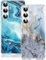 2 Stücke Kompatibel Mit Samsung Galaxy A35 5G Hülle Silikon Klar Case Slim Transparent TPU Flexible Blume Cover Silikoncase Galaxy A35 5G Slim Marmor Handyhülle Schutzhülle für Samsung A35 5G (A)