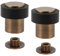 EVI Herrajes | Pack of 2 Antique Brass Door Stop | Ø24x35mm | Floor Mounted | Silicone Protection | Includes Screw + Fastening Plug | Model I-18024X35-CBCU