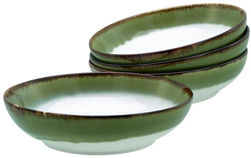 CreaTable, 21689, Serie Cascade, 4-teiliges Geschirrset, Poke Bowl Set aus Steinzeug, spülmaschinen- und mikrowellengeeignet, Qualitätsproduktion