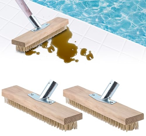 Asfrode Confezione da 2 Scopa in filo d'acciaio da 30 cm con robusto supporto in metallo per manico in legno, Scopa in metallo Scopa in filo d'acciaio Scopa in filo d'acciaio per giardino, muschio