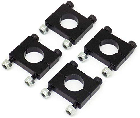 4 Stück 12 mm Aluminium-Rundrohr-Befestigungsschelle mit Hardware eloxiert schwarz