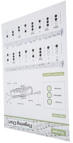 Trompeten-Akkord-Diagramm, Akkorde, Trompete, Bb, Notendiagramm, Trompeten-Noten-Referenz, Trompeten-Notenführung, Instrumentenkabel (Trompetenakkorddiagramm (große Größe))