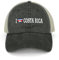 Yelolyio Outdoor Cap Herren Mesh Back Ballcap I Love Costa Rica Baumwolle Caps Costa Rica Flagge Caps Baseballmützen Angelmützen Mesh Caps Outdoor Sport Caps Schwarz, Schwarz , 1-5