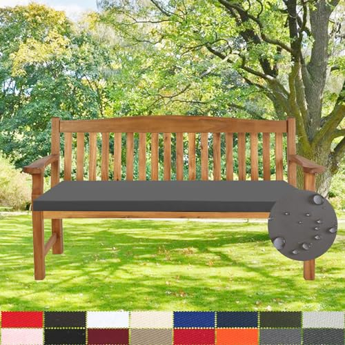 PHUSTJKL Bankkissen Bankauflage Outdoor Wasserdicht Stuhlkissen, 3CM Dicke rutschfeste Waschbar Abnehmbarem Gartenbankauflage, Sitzkissen für Gartenmöbel Schaukel Terrasse Drinnen, 170X40X3CM