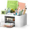Schreibtisch Organizer 7 Fächer Stiftehalter Schreibtisch Tisch Büro Organizer mit Schublade Multifunktionaler Schreibtisch Organizer für Büro Zuhause Schule Platzsparendes Desk Organizer (Weiß)