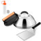 Leonyo Smashed Burger Press Kit, Grillspachtel, 22,9 cm Schmelzkuppel, 17,8 cm Burgerpresse, Backabdeckung mit Gusseisen-Speckpresse, Quetschflasche & Gewürzdredge Shaker, Grillzubehör-Set für flache