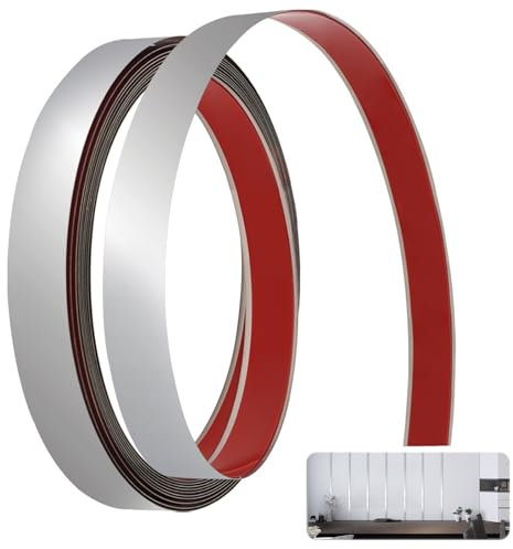 5M Argent Moulures et Garnitures Murales, Moulure Murale Adhesive, Moulure Autocollante en Acier Inoxydable Garniture Murale Autoadhésif pour DéCoration de Meuble, Plafond, Cadre de Miroir, Mur, Porte