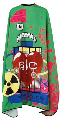 Stylecraft Friseurumhang | Mehrfarbig | Verstellbarer Verschluss | Antistatisch und Wasserabweisend | 100% Polyester | Schnelltrocknend | 146 x 140 cm | One size