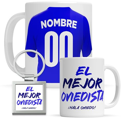 Taza personalizada Oviedo - Regalo Original para aficionados del Fútbol - Personaliza tu taza de desayuno - Taza de Desayuno café
