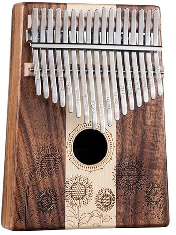 Kalimba 17 Schlüssel, Holz Fingerklaviere，Sonnenblume Professionelle Daumenklavier Carlimba, Mbira Instrumente