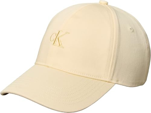 Calvin Klein Damen Monogramm Stickerei Baseball Cap LV04K5024G Cap, Weiß (Pastinake), Einheitsgröße, Weiß (Pastinake), Einheitsgröße