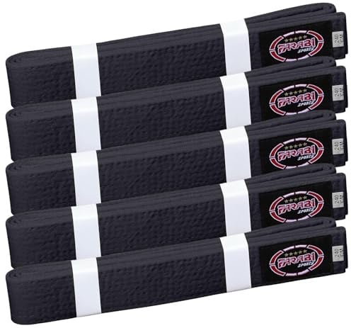 Farabi Sports Karate Belt – Multiple Colors – Premium Martial Arts Belts for Karate and Taekwondo, Training & Competition – Single, Pack of 5, Pack of 10