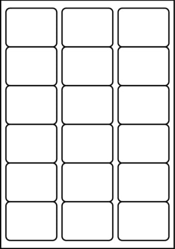 SmithPackaging A4 Self Adhesive Address Labels, 18 Labels Per Sheet, 20 Sheets, 63.5 x 46.6mm, 360 Labels